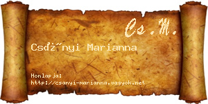 Csányi Marianna névjegykártya
