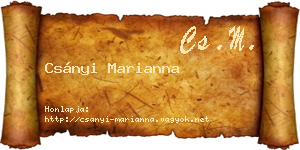 Csányi Marianna névjegykártya